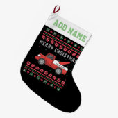 Grande Chaussette De Noël Chandail de Noël moche de camion (Devant (Accrochage))