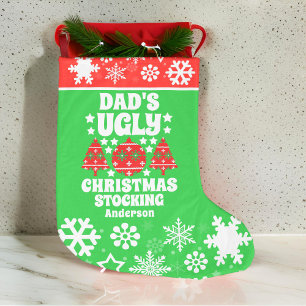 Grande Chaussette De Noël Chandail de Noël moche de papa personnalisé