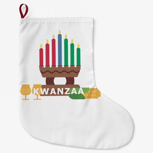 Grande Chaussette De Noël chandelles jolies kwanzaa (Devant)