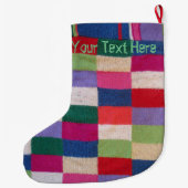 Grande Chaussette De Noël Charmant bonhomme de neige dans la patchwork trico (Dos)