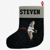 Grande Chaussette De Noël Chasse au canvasback masculin Noël Stocker (Dos)