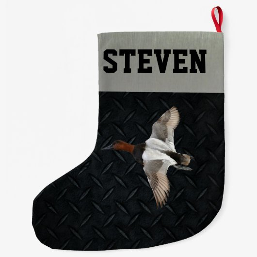 Grande Chaussette De Noël Chasse au canvasback masculin Noël Stocker (Dos)