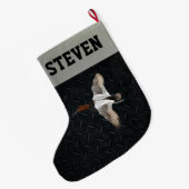 Grande Chaussette De Noël Chasse au canvasback masculin Noël Stocker (Dos (Accrochage))