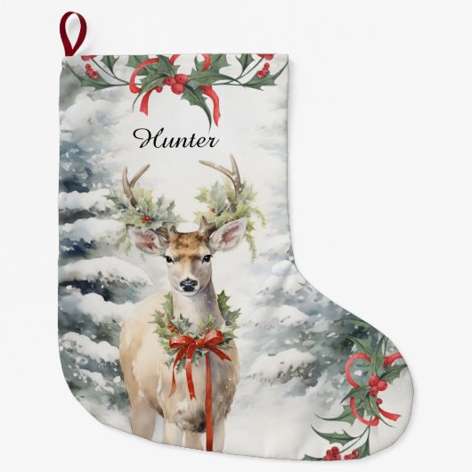 Grande Chaussette De Noël Chasseurs de Noël, Cadeau Chasseurs Parfaits (Devant)