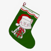 Grande Chaussette De Noël Chat blanc de Kitty (Devant (Accrochage))