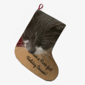 Grande Chaussette De Noël Chat dans la boîte (Devant (Accrochage))
