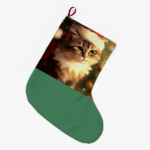 Grande Chaussette De Noël Chat de Noël 4 (Devant (Accrochage))