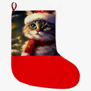 Grande Chaussette De Noël Chat de Noël 5