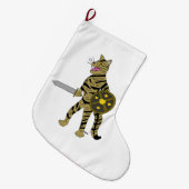 Grande Chaussette De Noël Chat guerrier (Devant (Accrochage))