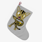 Grande Chaussette De Noël Chat guerrier Chibi (Devant (Accrochage))