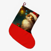 Grande Chaussette De Noël Chat Noël 3 (Devant (Accrochage))