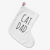Grande Chaussette De Noël "Chat Papa" Simple Farmhouse moderne (Devant (Accrochage))