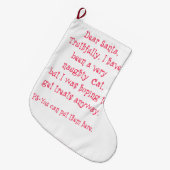 Grande Chaussette De Noël Chat vilain (Devant (Accrochage))
