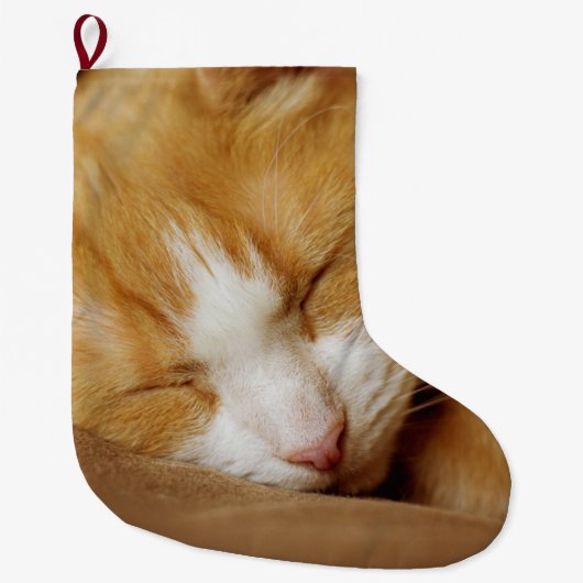 Grande Chaussette De Noël Chaton couchant (Devant)