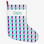 Grande Chaussette De Noël Chatons et présentateurs de Noël (Devant)