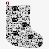 Grande Chaussette De Noël Chats (Devant)