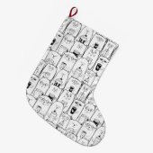 Grande Chaussette De Noël Chats mignons (Devant (Accrochage))