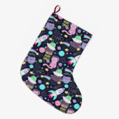 Grande Chaussette De Noël Chats spatiaux (Devant (Accrochage))