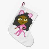 Grande Chaussette De Noël chatte rose (Devant (Accrochage))