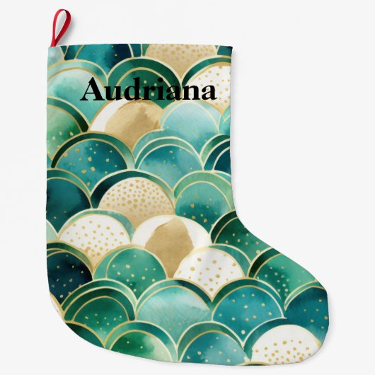 Grande Chaussette De Noël Chaud Sage Green Mint (Devant)