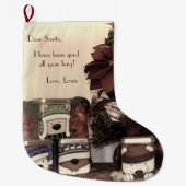 Grande Chaussette De Noël Cher Père Noël (Devant)