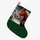 Grande Chaussette De Noël Cheval de Noël 1 (Devant (Accrochage))