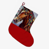 Grande Chaussette De Noël Cheval de Noël 2 (Devant (Accrochage))
