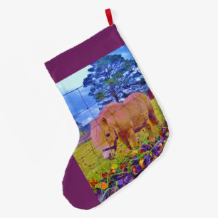 Grande Chaussette De Noël Cheval de Noël Purple Ponies