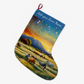 Grande Chaussette De Noël Chevaux à la ferme (Devant (Accrochage))