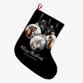 Grande Chaussette De Noël Chevaux noir et or Citation de Noël (Devant (Accrochage))