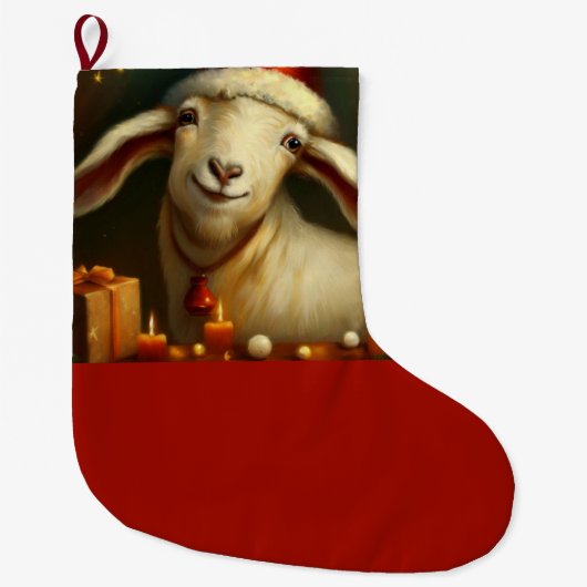 Grande Chaussette De Noël Chèvre de Noël 3 (Devant)