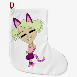 Grande Chaussette De Noël chibi catgirl