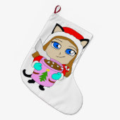 Grande Chaussette De Noël chibi catgirl (Devant (Accrochage))