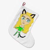 Grande Chaussette De Noël Chibi catgirl (Devant (Accrochage))