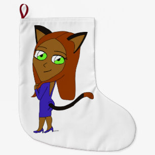 Grande Chaussette De Noël chibi catgirl