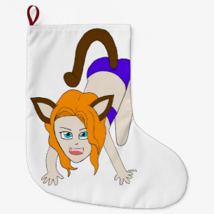 Grande Chaussette De Noël chibi catgirl