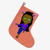 Grande Chaussette De Noël chibi catgirl (Devant (Accrochage))