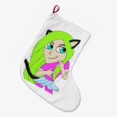 Grande Chaussette De Noël chibi catgirl (Devant (Accrochage))