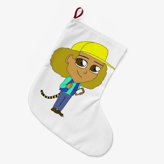 Grande Chaussette De Noël chibi fille avec queue de tigre (Devant (Accrochage))