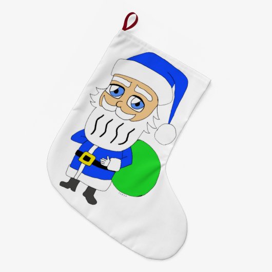 Grande Chaussette De Noël chibi Santa Claus (Devant (Accrochage))