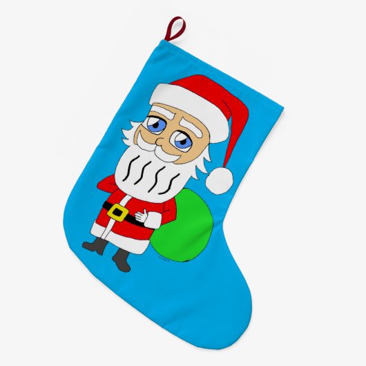 Grande Chaussette De Noël Chibi Santa Claus (Devant (Accrochage))