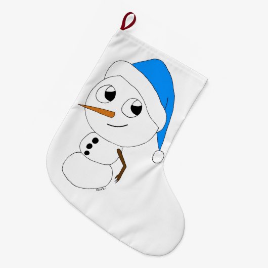 Grande Chaussette De Noël chibi snowman (Devant (Accrochage))