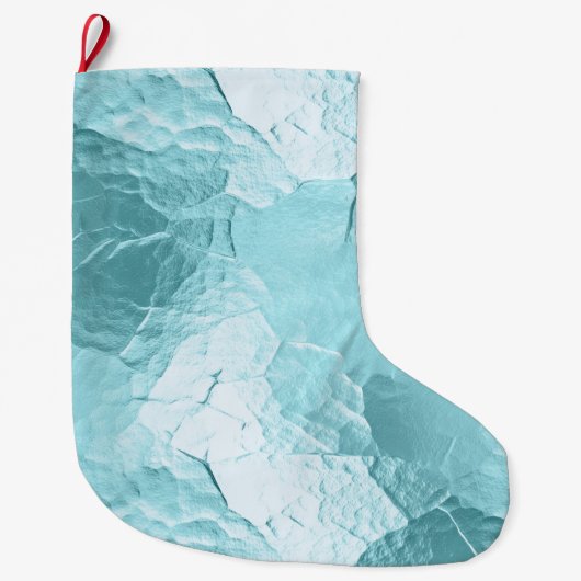 Grande Chaussette De Noël Chic Aqua Mint Blue Glam (Devant)