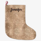 Grande Chaussette De Noël Chic Champagne Gold Sparkle Glitz (Devant)