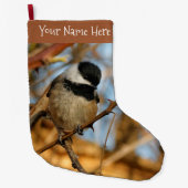 Grande Chaussette De Noël Chickadee Songbird, Joli Espérant (Devant)