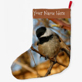 Grande Chaussette De Noël Chickadee Songbird, Joli Espérant (Dos)