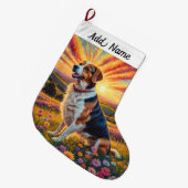 Grande Chaussette De Noël Chien Beagle (Devant (Accrochage))