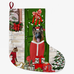 Grande Chaussette De Noël Chien berger allemand Noël