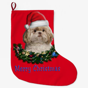 Grande Chaussette De Noël chien Chritsmas bas