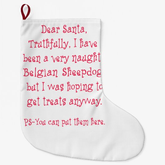 Grande Chaussette De Noël Chien de berger belge vilain (Devant)